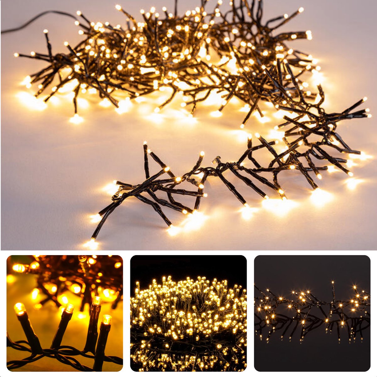 Cheqo Kerstboomverlichting LED - Kerstlampjes - Kerstverlichting - Kerstboom Verlichting - Warm Wit - 768 LED's - 990 cm - Timerfunctie