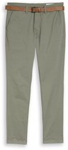 Tom Tailor Denim - TTSLIM chino met riem - Maat 33/32 - dusty mid olive