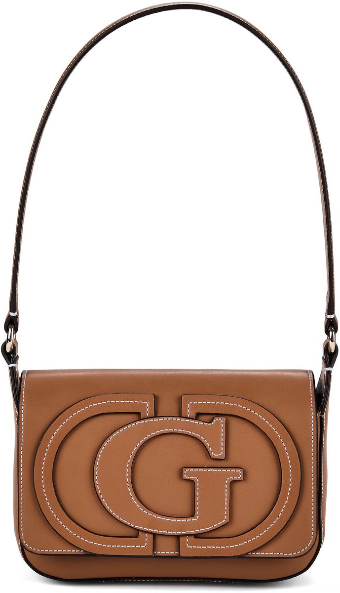 GUESS schoudertas Ruby Flap Shoulder Bag Caramel bruine