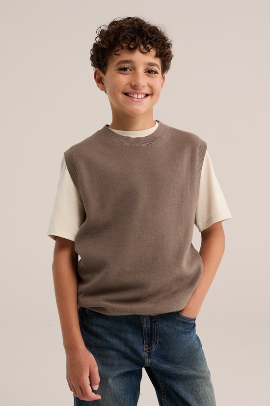WE Fashion Jongens gilet met embleem