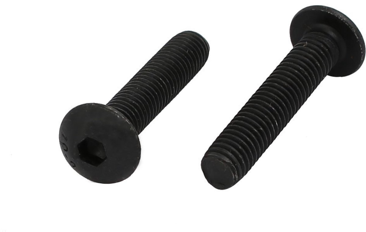 sourcingmap 2 stks M5x25mm 10.9 Grade Hex Socket Reverse Links Draad Schroef Bout Zwart