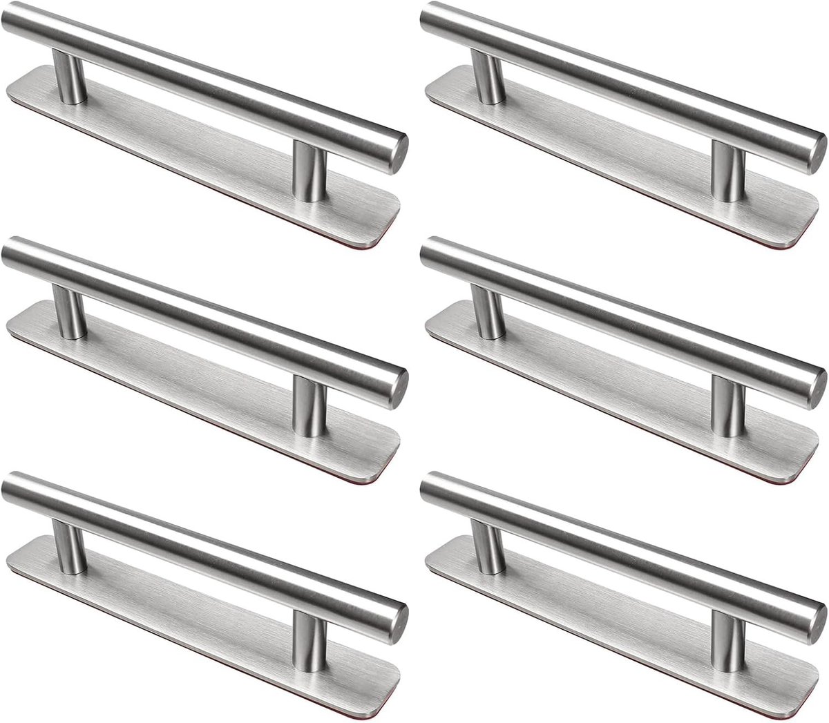 Set van 6 Zelfklevende Meubelhandgrepen van RVS - Geen Boren Nodig voor Keuken, Kasten en Deuren - 148mm Zilver, Duurzaam en Modern Design