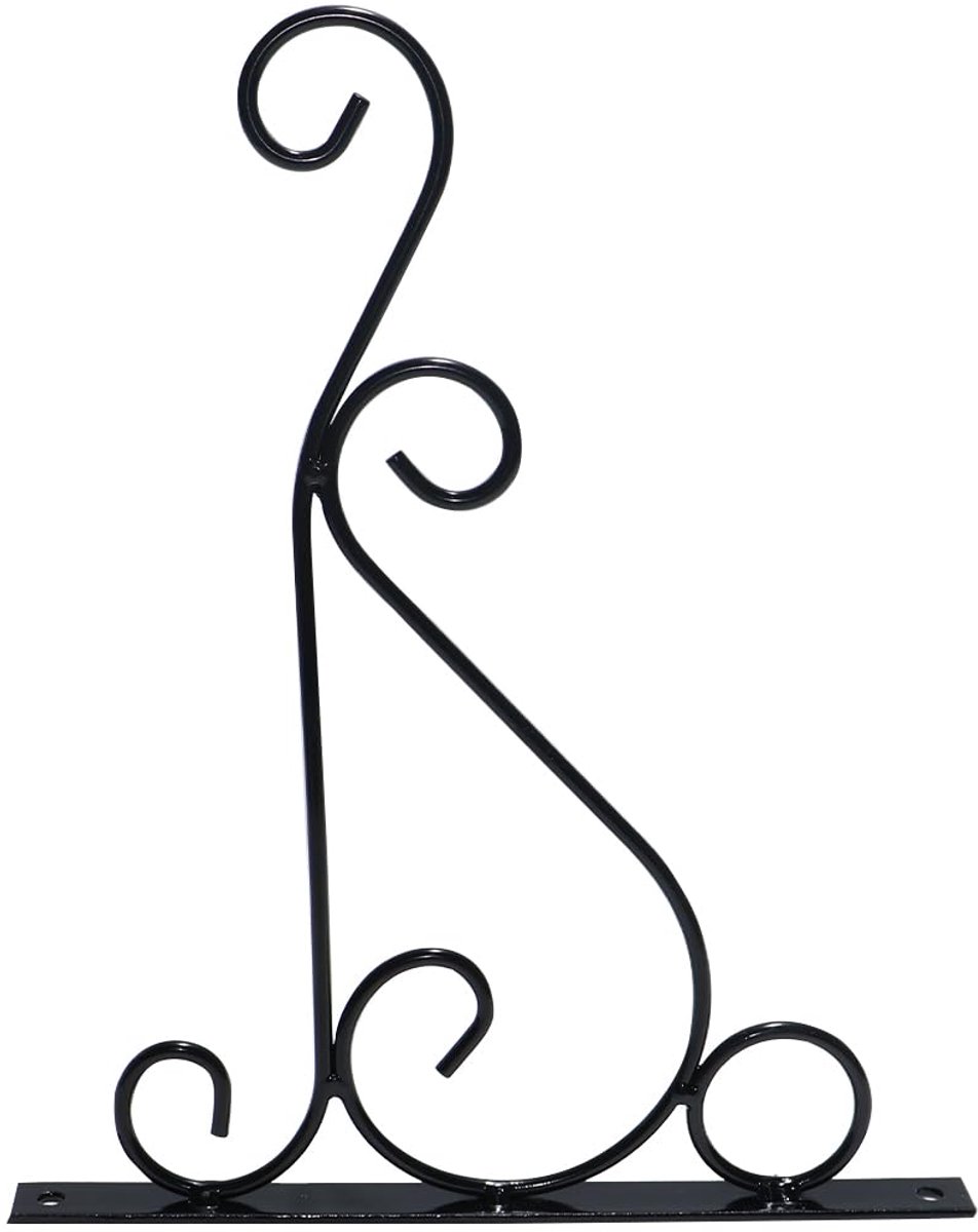 Hangende plantenhouder, metalen muurhaak, plantenhouder voor buiten, voor tuin, balkon, terras en huisdecoratie (zwart)