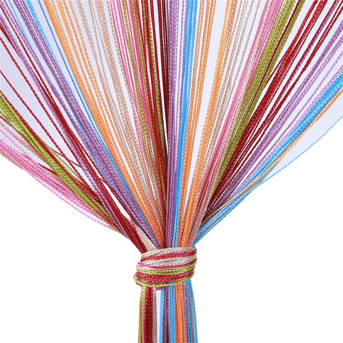 Gordijn/wandpaneel met franjes, voor ramen, thuis, terras, slaapkamer, bruiloft, restaurant, ideale ruimteverdeler, decoratieve kwastjes, textiel, meerkleurig, 100 x 200 cm