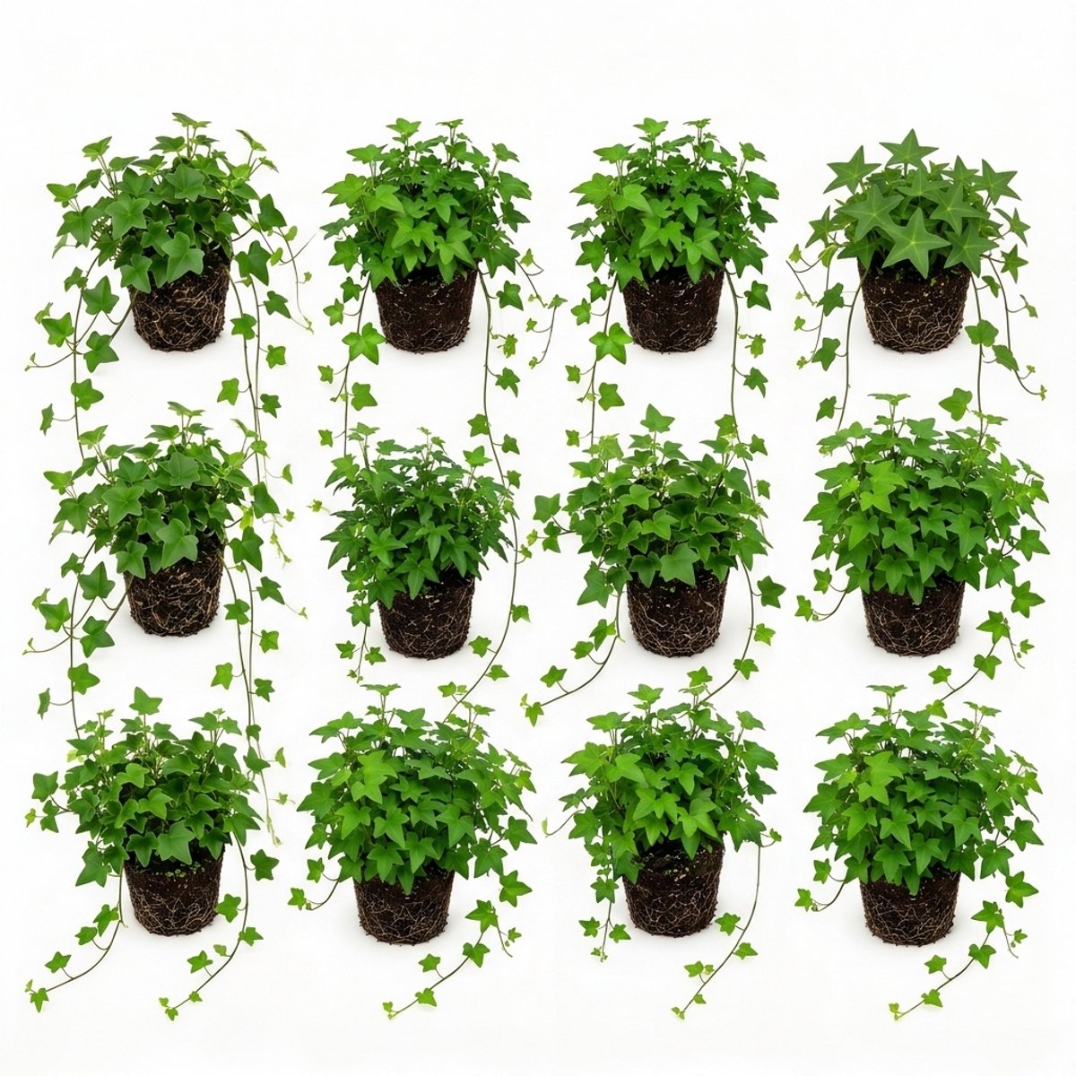 vdvelde.com - Hedera Klimop Gemengd 12 Stuks P9 - Bodembedekker Vijverrand Rotsrand - Schaduwplant Winterhard - Klimop Vaste Plant Tuin Border