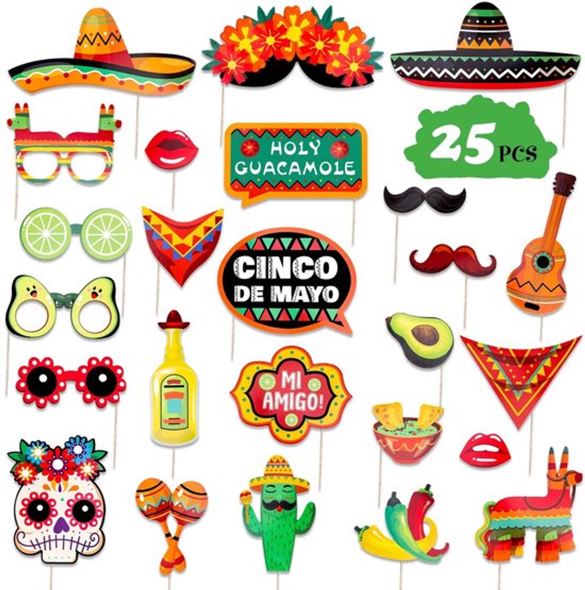 Mexico Fiesta Foto Prop 25 stuks