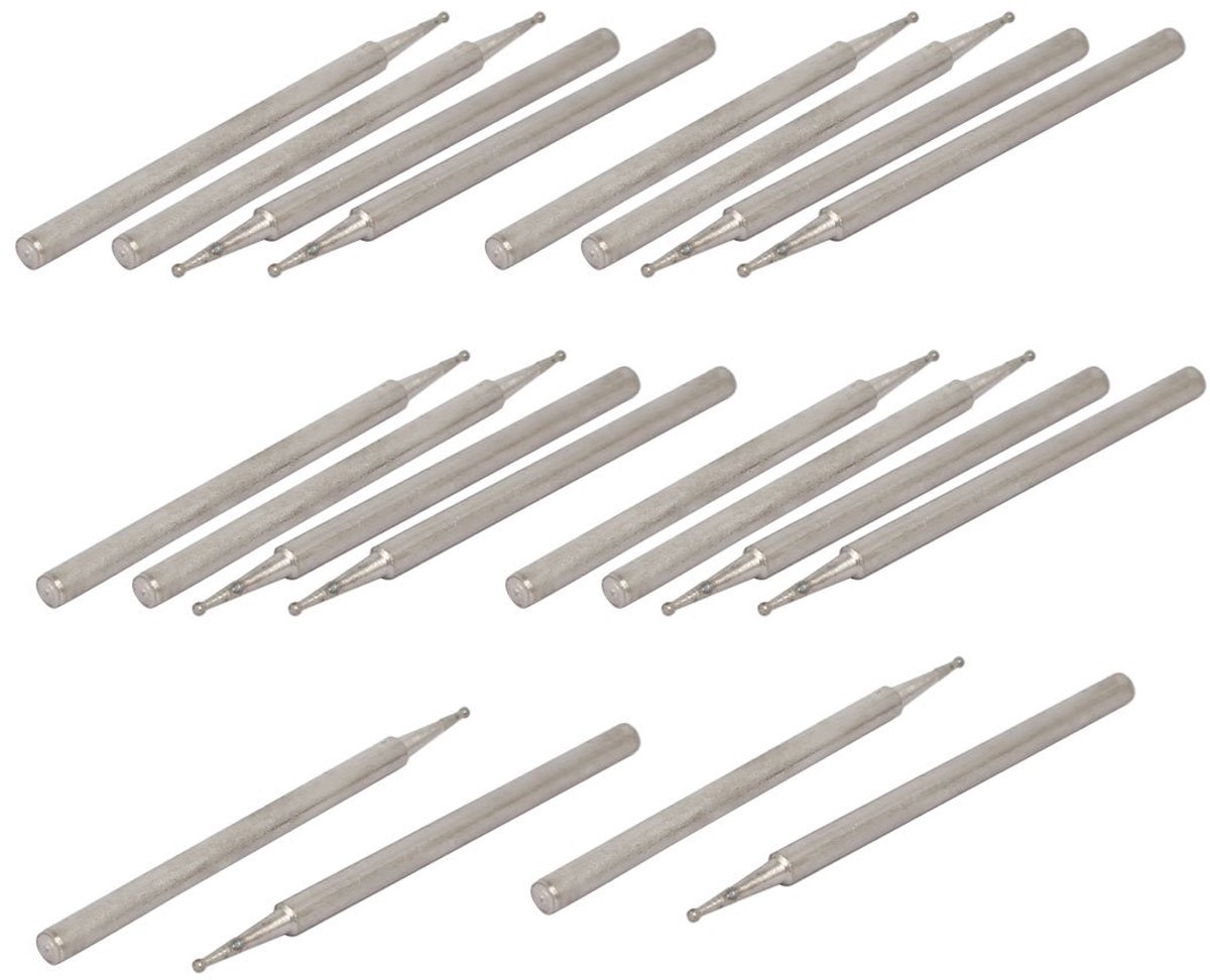 Sourcingmap 2.35mm Schacht 0.5mm Dia Diamant Hoofd Bal Vormige Slijpen Gemonteerd Point Bit 20 stks