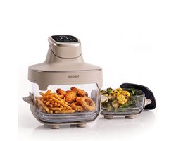 Seeger ClearFry - Glazen Airfryer - 6 Programma's - PFAS-Vrij - 60°C Tot 200°C - 2.5L + 4.5L Glazen Containers - Beige