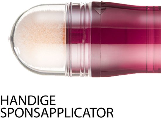 Dichtbij op de sponsapplicator van de "Instant Anti Age Eraser" concealer.