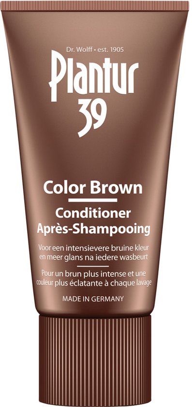 Bruine tube Plantur 39 Color Brown Conditioner Après-Shampooing voor intenser bruin haar, met glans. Made in Germany.