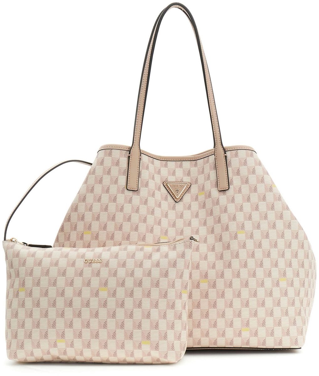 GUESS reistas schoudertas G Wave II Travel 2 In 1 Trolley Tote Blush Logo oud roze