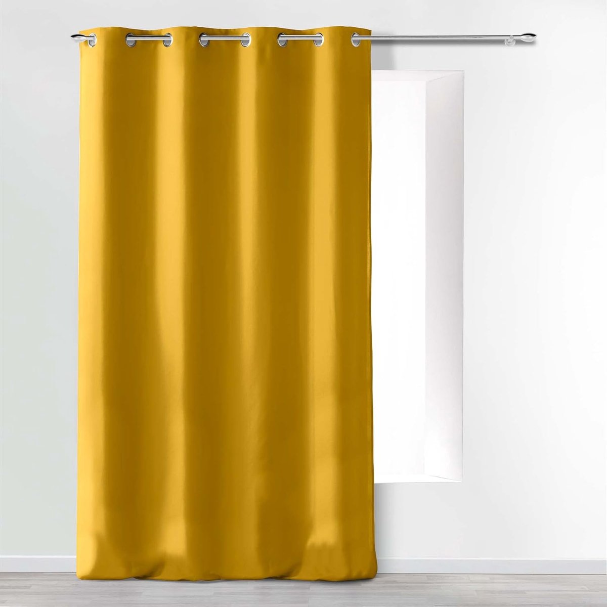 d'Intérieur Absolu ooggordijn, microvezel, eenkleurig, polyester, mosterd, 280 x 140 cm