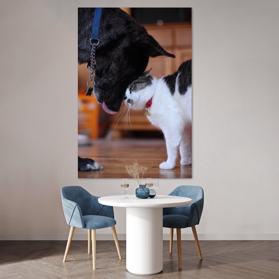 Poster 120x180 cm - Kat - Hond - Dieren - Posters - Kamer decoratie - Wanddecoratie woonkamer - Muurdecoratie slaapkamer XXL