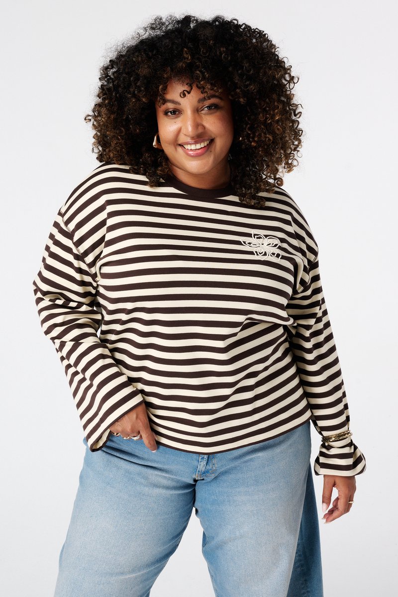 MS Mode Top Gestreepte longsleeve