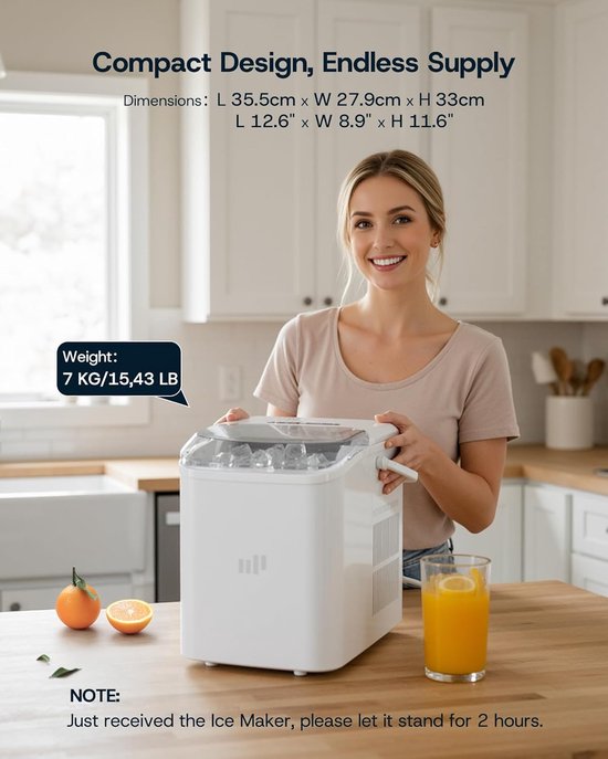 IJsblokjesmachine - IJsmaker - Drank Koelen - Automatische Reiniging - 12 kg per dag - Wit — afbeelding 5