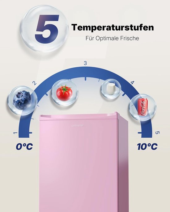 Kleine Koelkast - Mini Koeler - Dranken Koelen - Energiezuinig Stil - 91 Liter - Roze — afbeelding 3