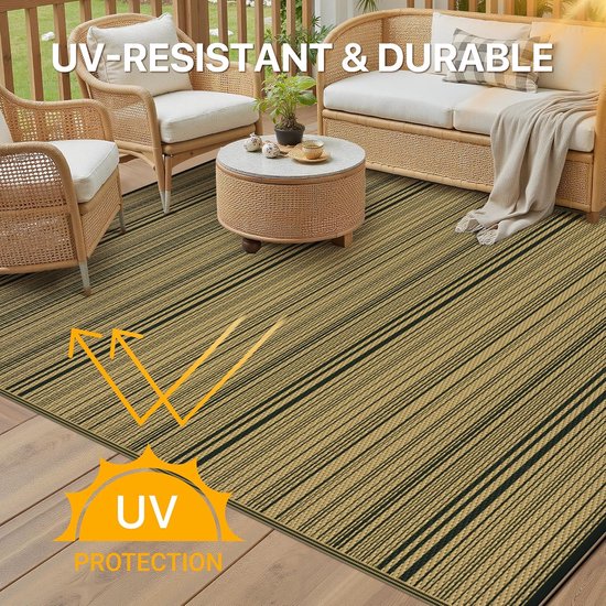 Outdoor Tapijt - Tuintapijt Buitenmat - Buiten Leven - Omkeerbaar Waterdicht - 150 x 240 cm - Zwartbruin van OutDoor — afbeelding 4