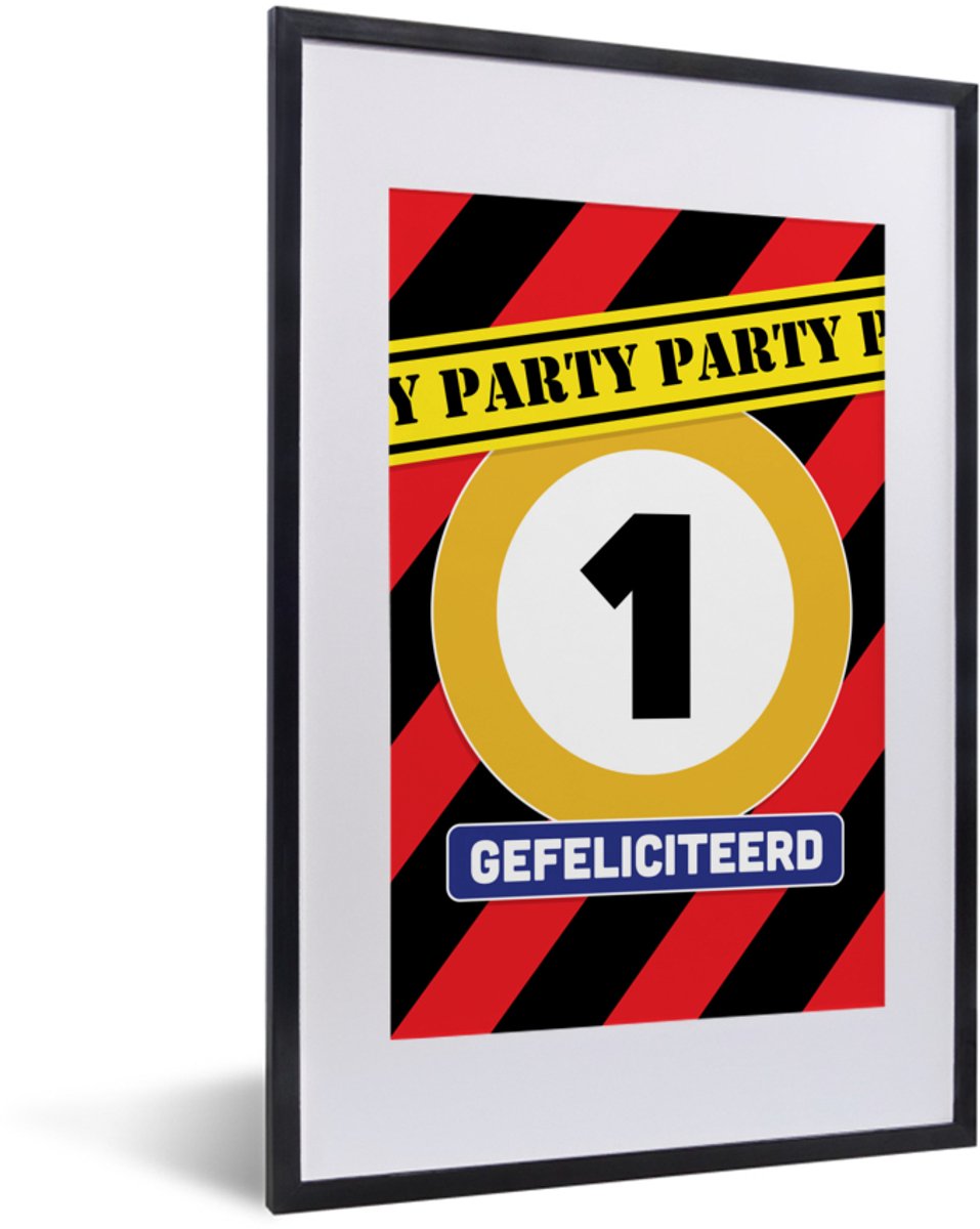 Fotolijst incl. Poster - Versiering - 1 jaar - Verjaardag - 40x60 cm - Posterlijst