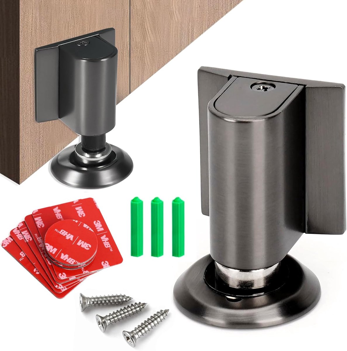 deurstopper, zelfklevende zware deurhouder, deurstopper vloer, zelfklevend, zwaar, geen boren nodig, in hoogte verstelbaar voor kamer, kantoor, badkamer