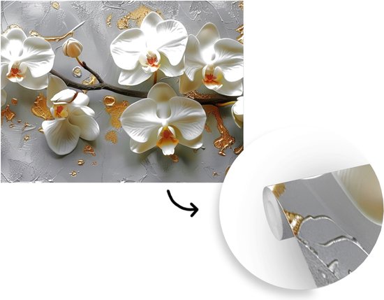 Behang - Fotobehang Bloemen - Orchidee - Abstract - Modern - Breedte 400 cm x hoogte 300 cm