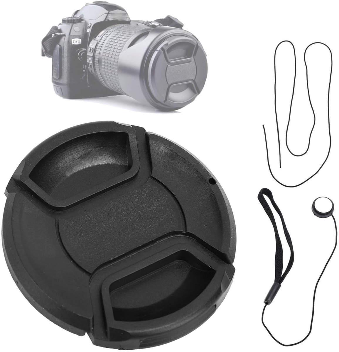 Dailygoods- Cameralensafdekking Professionele - Lensdop 52 mm - Antiverliestouw - Stofbestendig - Schokbestendig - Geperforeerd Ontwerp