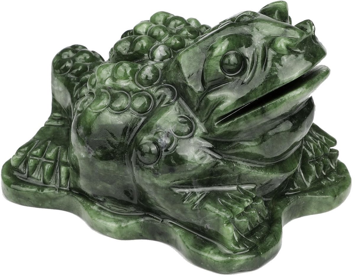 Dailygoods- Konijn Standbeeld Echte Jade - Dierenbeelden - Sculptuur - Decoratief Beeldje - Handgesneden - Uniek Patroon - Dierenbeeld