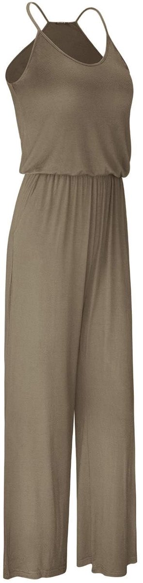 Dailygoods- Jumpsuit Dames Mouwloos - Lange Broek - Spaghettibandjes - Steekzakken - Elastische Tailleband - Comfortabele Pasvorm - Broekpak