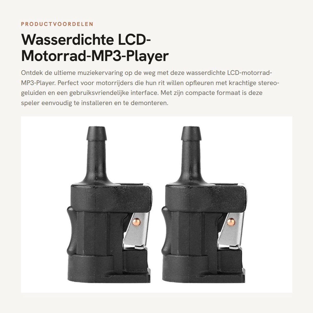 Dailygoods- Motorrad Luidspreker - Waterdichte MP3-Player - Bluetooth FM-Radio - Sterke Stereo-Sound - Compact en Duurzaam - Eenvoudig te Installeren