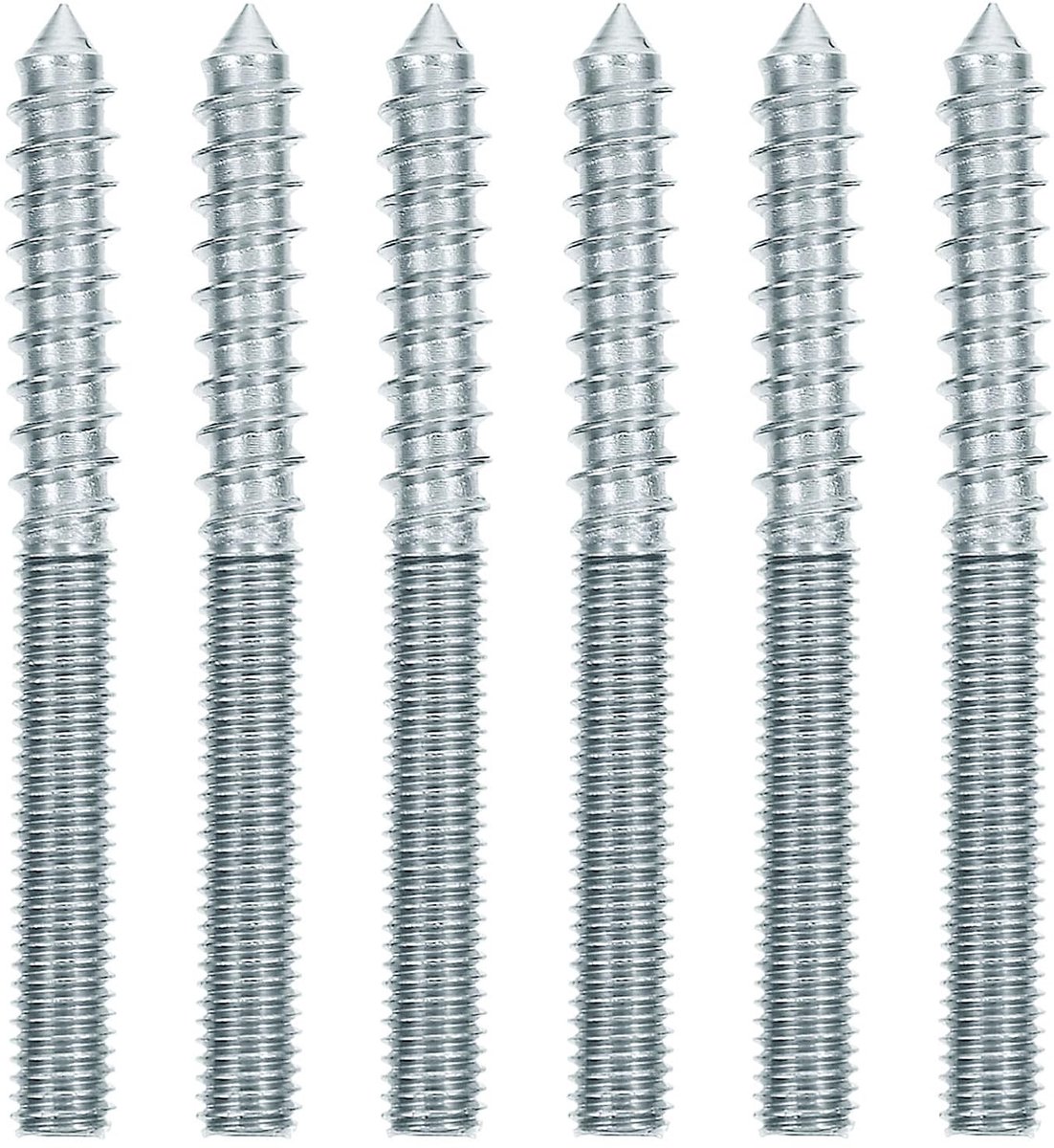 Dailygoods- Stockschroeven 20 Stuks - M6 x 60mm - Torx/Dubbelkop - Dubbeldraad - Koolstofstaal - Corrosiebestendig - Houtschroeven