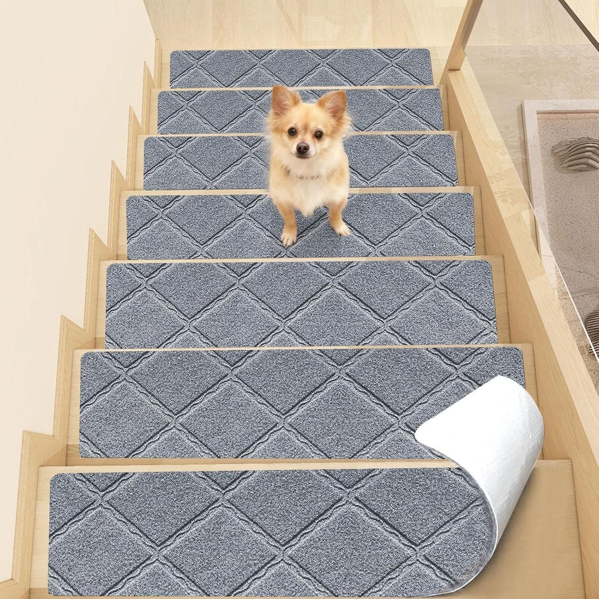 Dailygoods- Traptredematten 15 Stuks - Zelfklevend - Antislip - Hoogwaardig Polyester - Optimale Trapbescherming - 76 x 20 cm - Trapmat