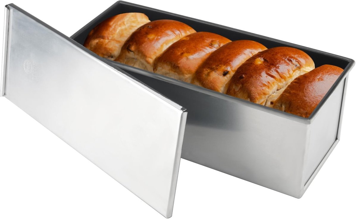 Dailygoods- Broodvorm met Deksel - Antiaanbaklaag - Zware Metaal - 2,2 lbs - 33 x 12 x 12 cm - Duurzaam en Schokbestendig - Bakvorm