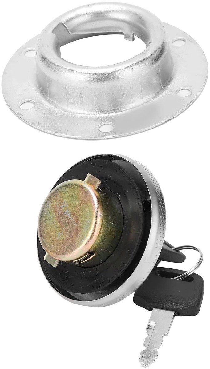 Dailygoods- Brandstoftankdeksel Roestvrij Staal - Tankdekselset - Inclusief Sleutels - Afdichting - Tankdekselsokkel - Schokbestendig - Tankdop