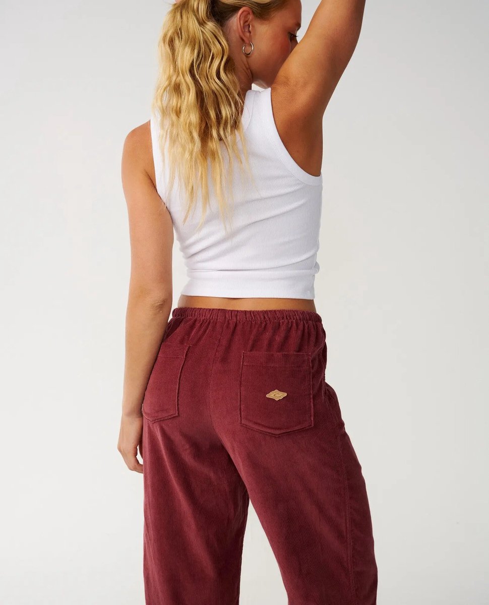 Rip Curl Keepsakes Washed Cord Pant Dark Plum Rood