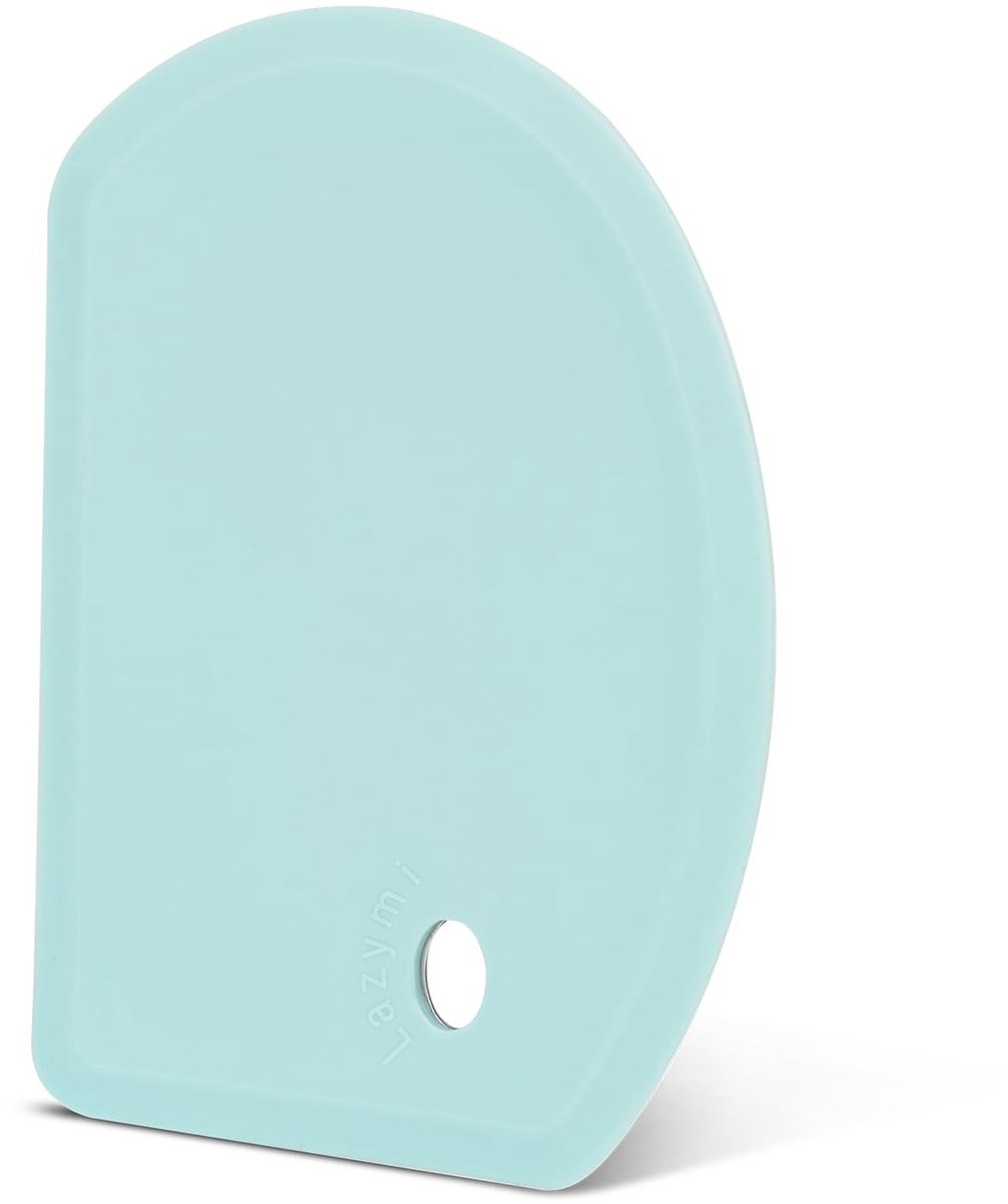 Dailygoods - Flexibele Siliconen Deeg Schraper Cutter, Groot (15.2 × 10.9 cm) Multifunctionele Gebak Schraper Anti-Stick, Food Grade Kom Schraper Spatel Bench Tool(Mint groen)