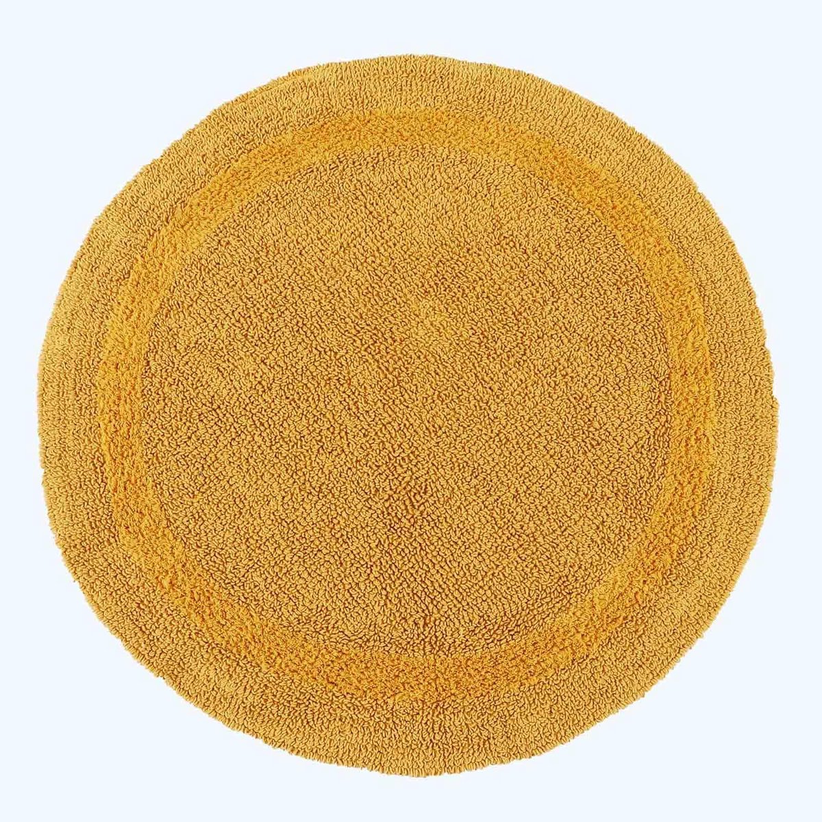 Badmat mosterdgeel, Premium Badvoorlegger 80 cm, Badtapijt van katoen met omkeerbaar ontwerp