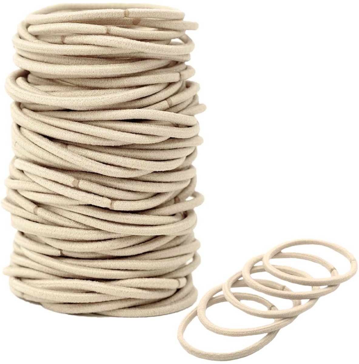 Dailygoods- Haarelastiekjes 50 Stuks - Dunne/sterke Stretch - Haaraccessoires voor Vrouwen/meisjes - Geen Haarschade - Natuurlijk Rubber/Nylon - Hoge Elasticiteit - Haarbanden