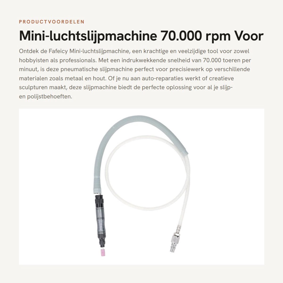 Dailygoods - Mini-luchtslijpmachine - 70.000 rpm - Voor metaalbewerking en houtbewerking - Compact formaat - Hoog vermogen - Lichtgewicht ontwerp - Ge...