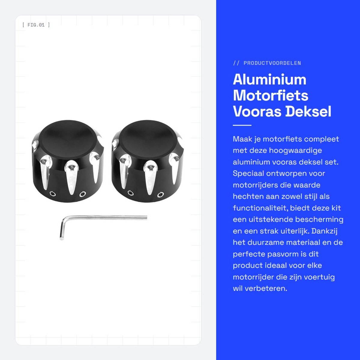 Dailygoods- Motorkap Moer - 2 Stuks - Aluminium - Decoratieve Hardware - Motorfiets - Stijlvol Design - 100% Gloednieuw