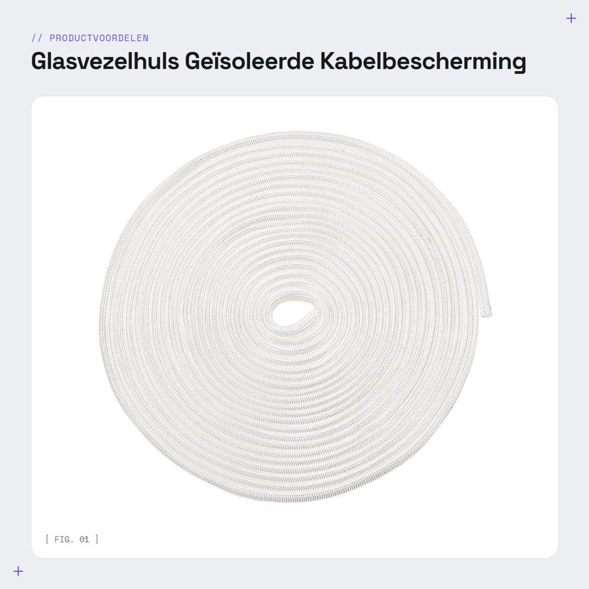 Dailygoods - Glasvezelhuls Geïsoleerde Kabelbescherming voor Hoge Temperatuur - 16,4Ft-4mm Wit