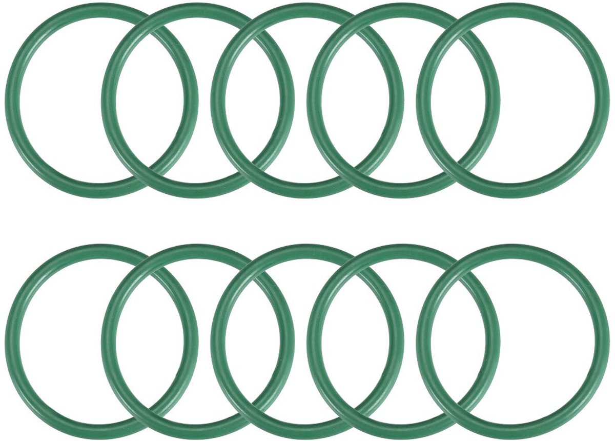 O-ringen, 44 mm AD 37 mm ID 3,5 mm breedte FKM-afdichting voor machine-installaties, groen, verpakking van 10 stuks
