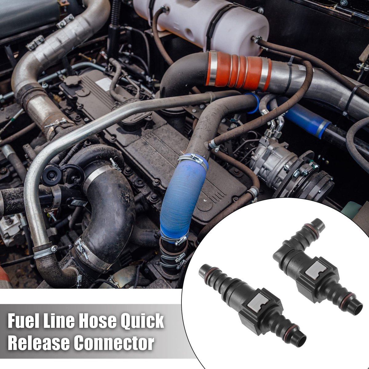 Dailygoods- Slang Connector Duurzaam - Brandstofleiding/Slang - Kwaliteitsnylon - Corrosiebestendig - Tijdbesparend - Inclusief O-ringen - Brandstofconnector