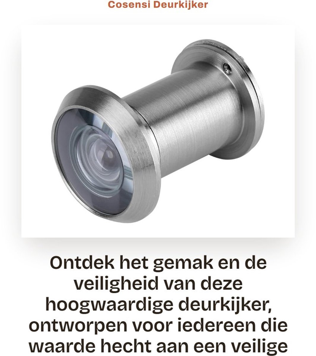 Dailygoods- Deurkijker 22 mm 220° HD - Antidiefstal - Koper - Optisch Glas - Beschermhoes - Corrosiebestendig - Kijkgaatje