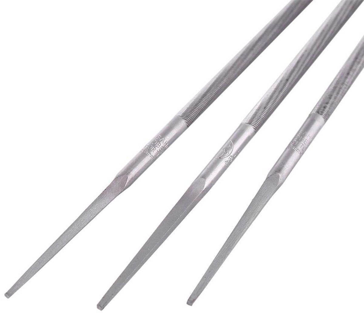 Dailygoods- Kettingslijperset 3-delig - Schachtdiameter 4 mm - Hoge hardheid - Slijtvast - Ronde vorm - Eenvoudig uiterlijk - Zaagvijl