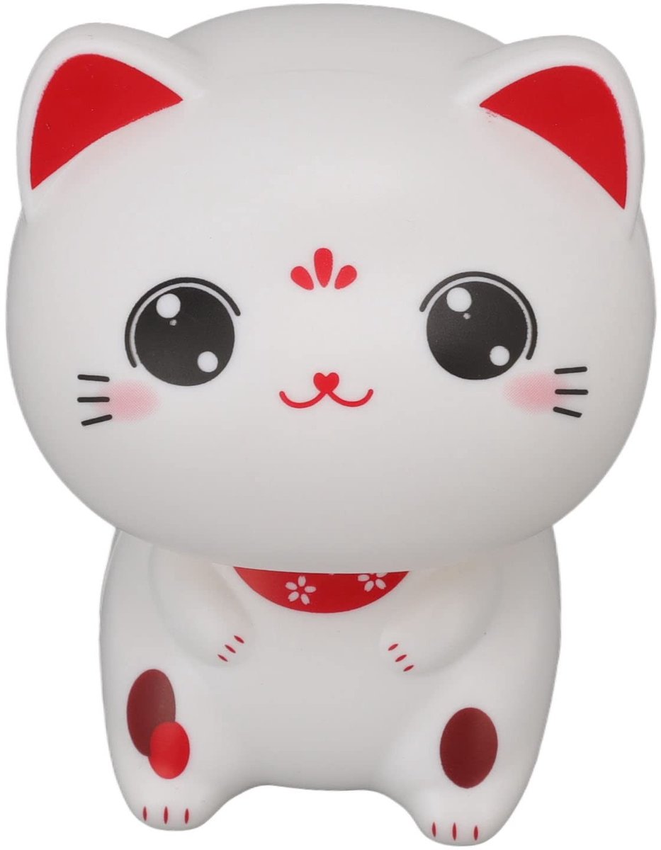 Dailygoods - Decoratieve Knikkende Kat - Zonne-energie Dashboard Ornament - Geluksfiguur - Kleurrijk - Auto en Restaurant Decoratie - Perfect voor Kan...