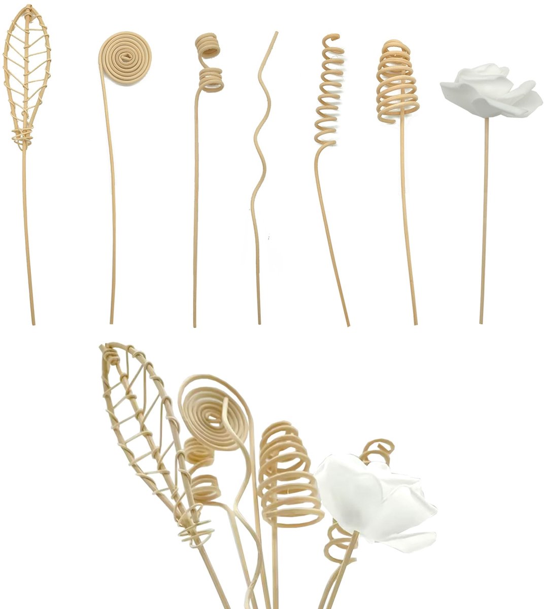 Dailygoods- Geurstokjes 14 x Rotan - Diffuser Sticks - Aroma Vervanging - Decoratie - Etherische Oliën - Poreuze Buizen - Geurdiffuser