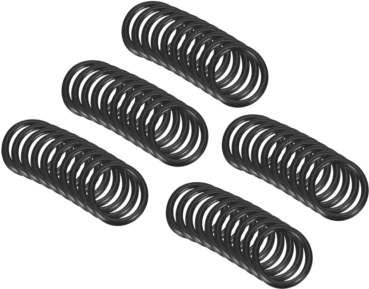 50 stuks nitrilrubber rubberen afdichting, ronde sluitring, 7 mm x 5 mm x 1 mm, voor kraan, loodgieter, reparatie, afdichting, zwart
