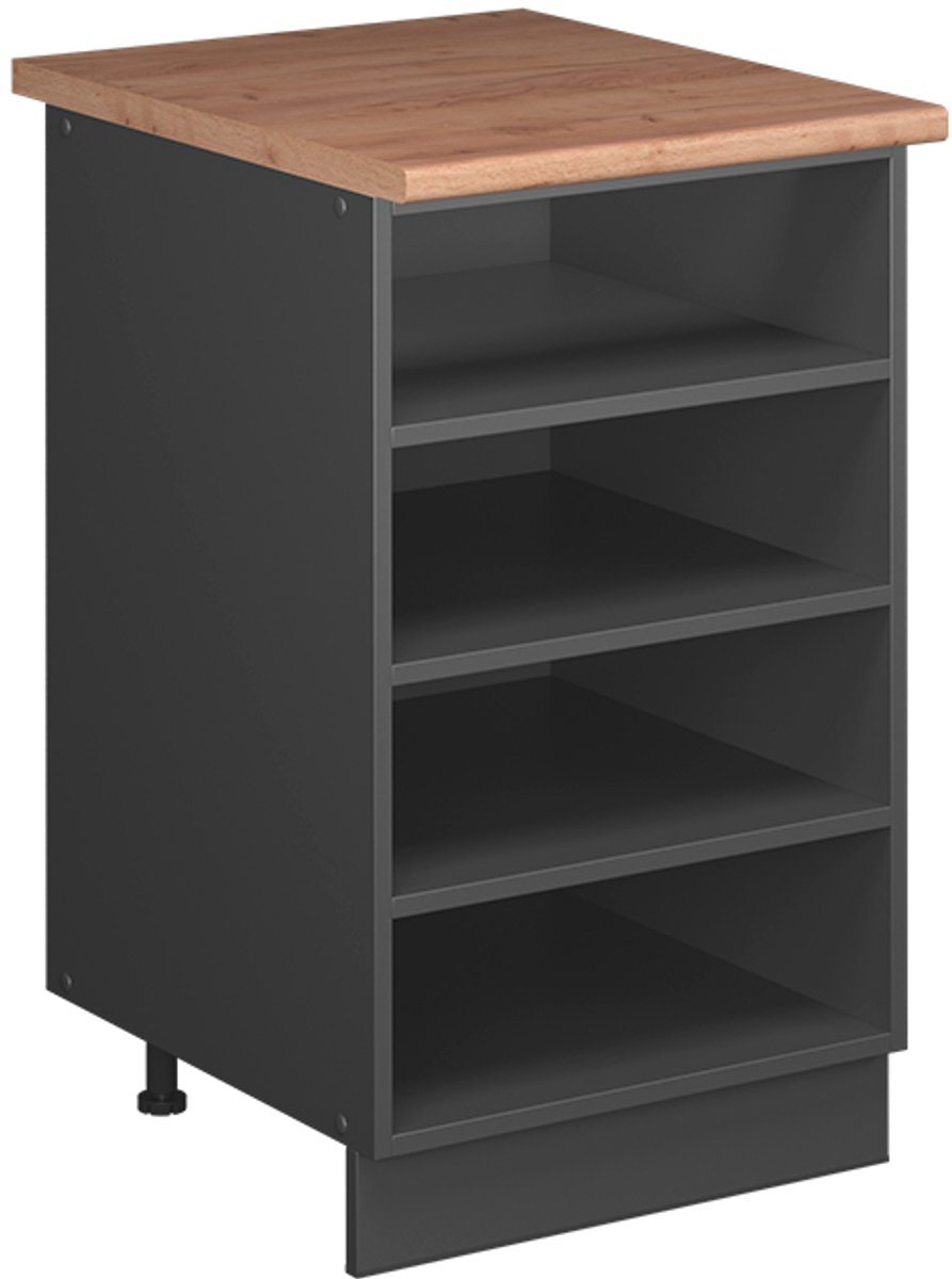 Vicco Keukenrek Fame-Line, Antraciet, 50 cm, WB Eik