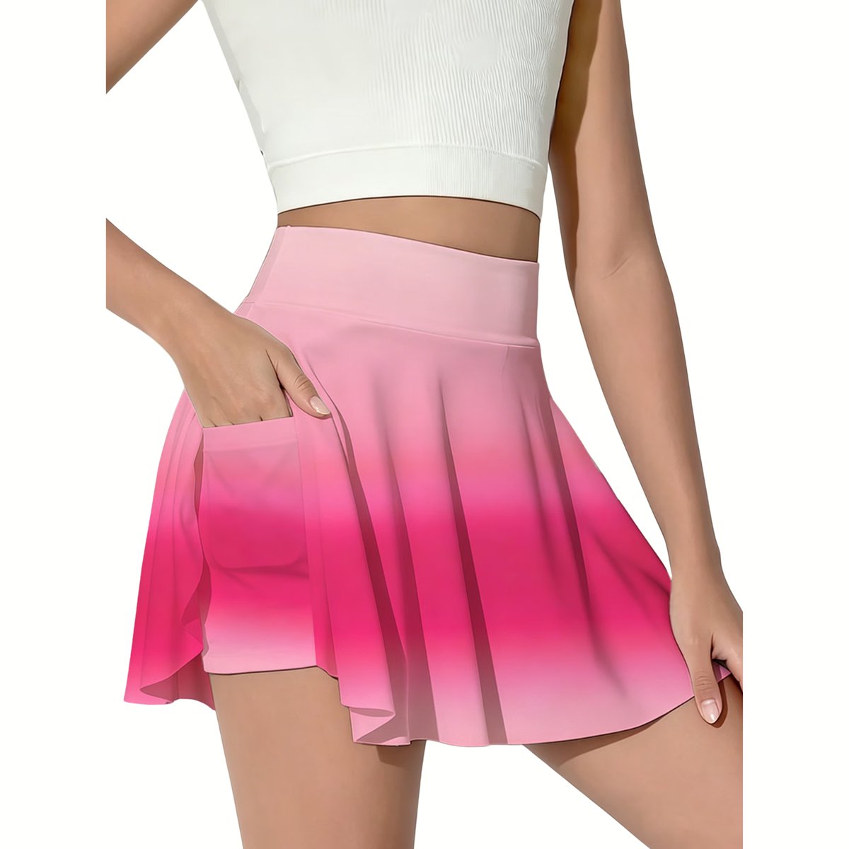 Currero Broekrok Dames Skort Skirts Skirt Rok Midi Korte Broek Culotte Wandelrok Rokje Legging Verloop Roze