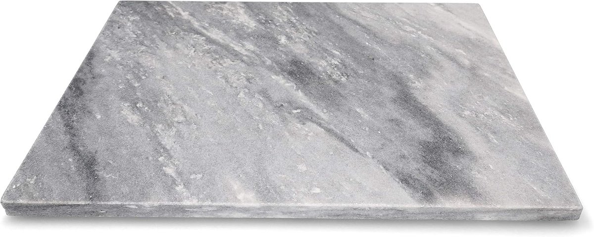 Marmeren snijplank 30 x 40 cm hittebestendige stenen plaat I decoratieve kaasplaat rechthoekig I onderlegger voor keuken onderzetter wit grijs I buffet serveerplaat I taartplaat van steen