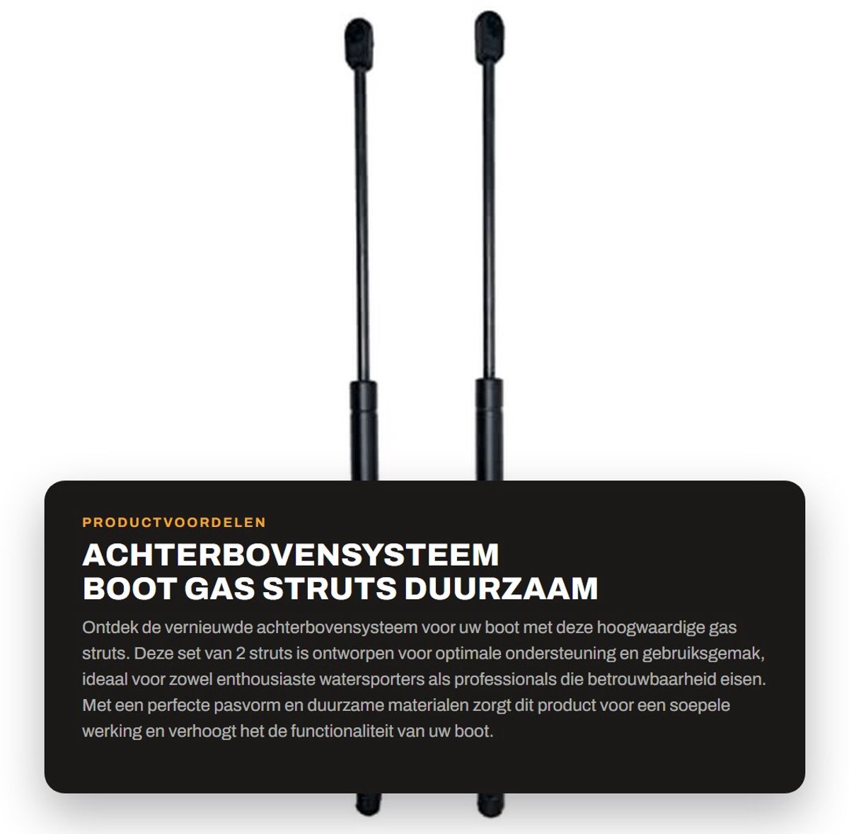 Dailygoods- Gasveer 2 Stuks - Achterbovenschoot - Boot - Schokbestendig - Duurzaam - Hoogwaardige Kwaliteit - Gasveren